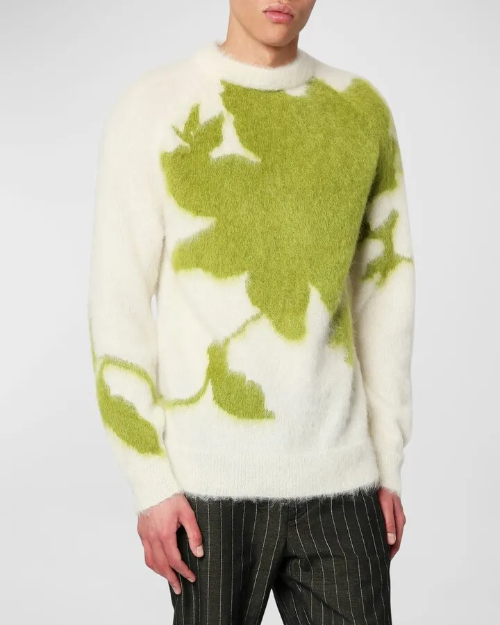 Men's Nathan Abstract Mohair Sweater