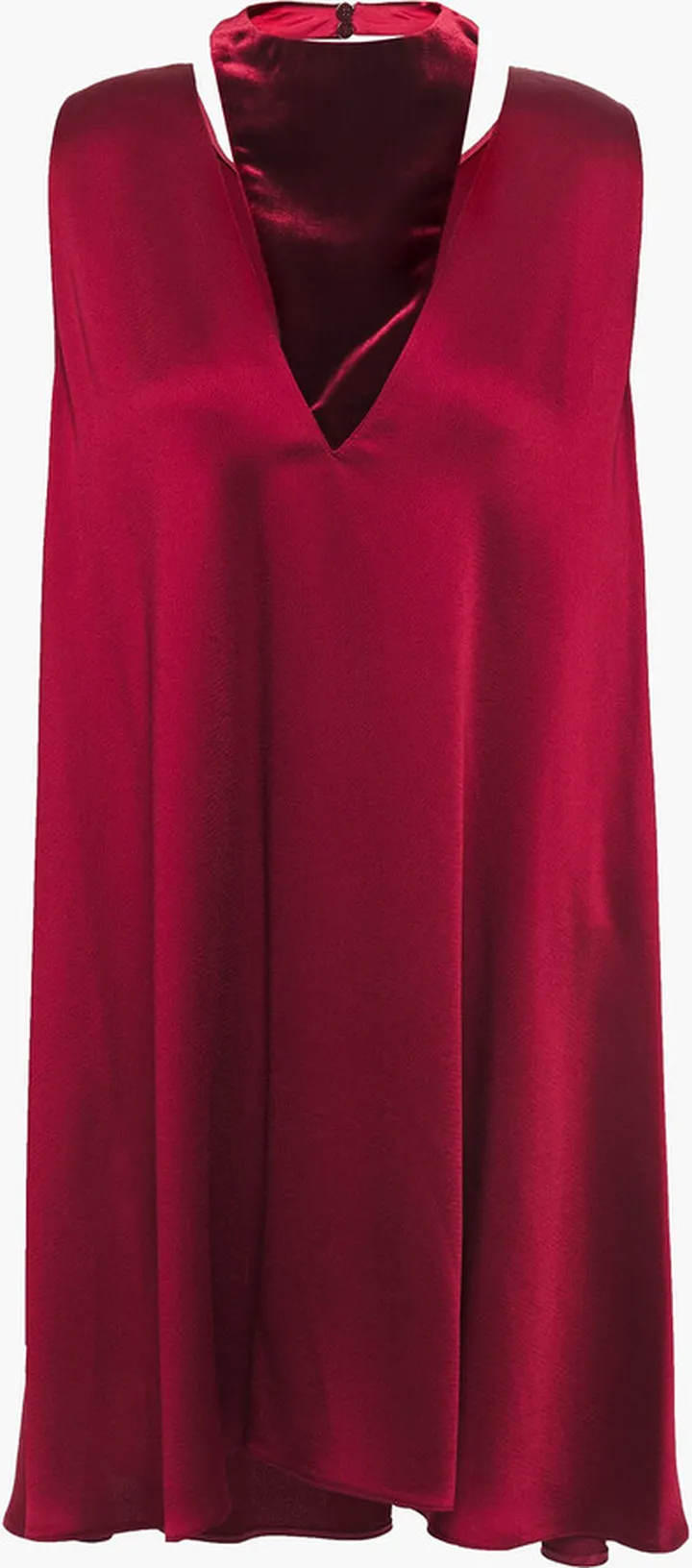 Cutout velvet-paneled crepe de chine mini dress