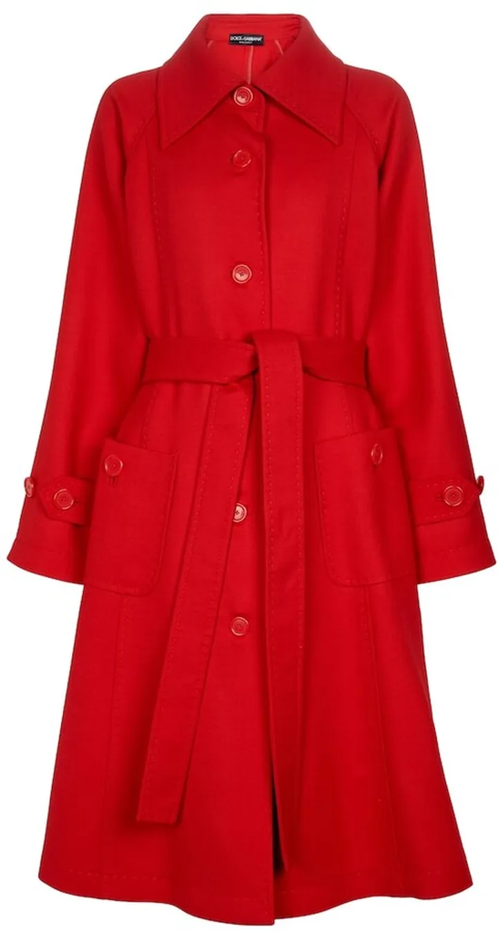 Single-breasted wool crepe coat