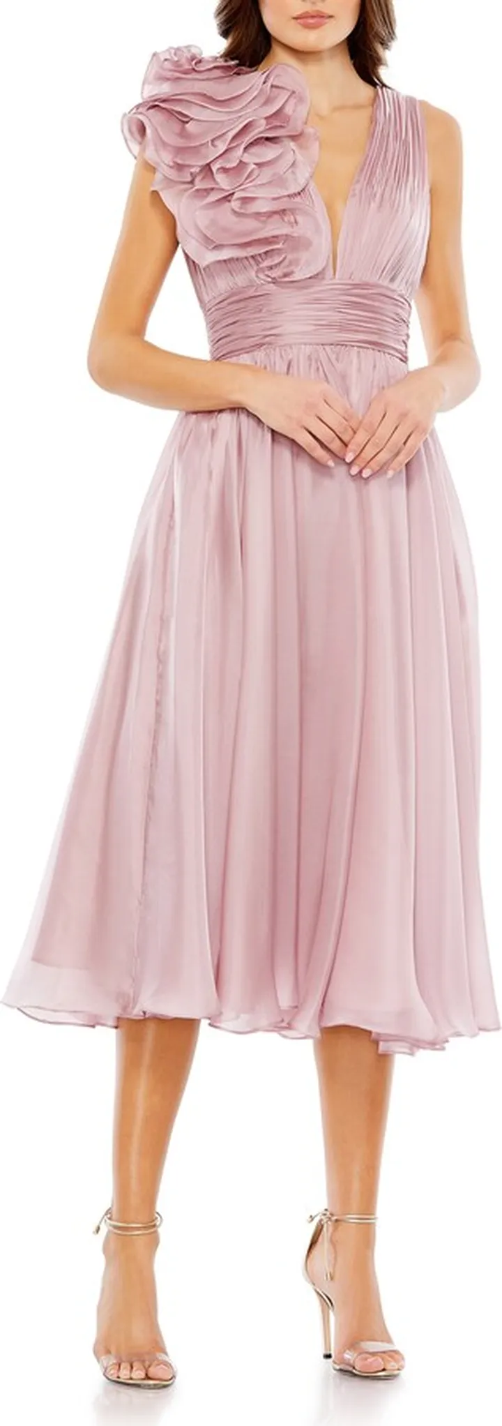 Empire Rosette Midi Dress