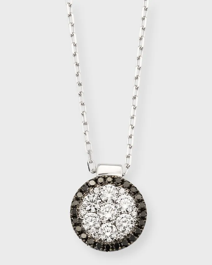 Round Firenze II Black and White Diamond Necklace