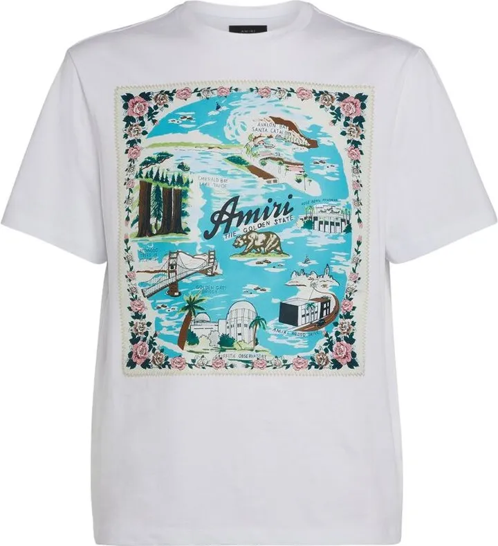 Amiri Satin-Appliqué California T-Shirt