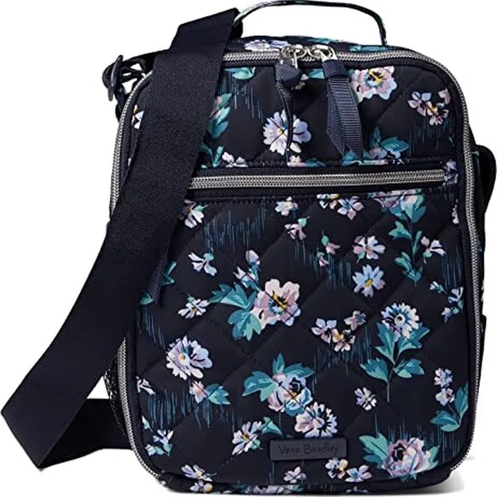 Vera Bradley Performance Twill Deluxe Lunch Bunch Lunch Bag (Navy Garden) Wallet