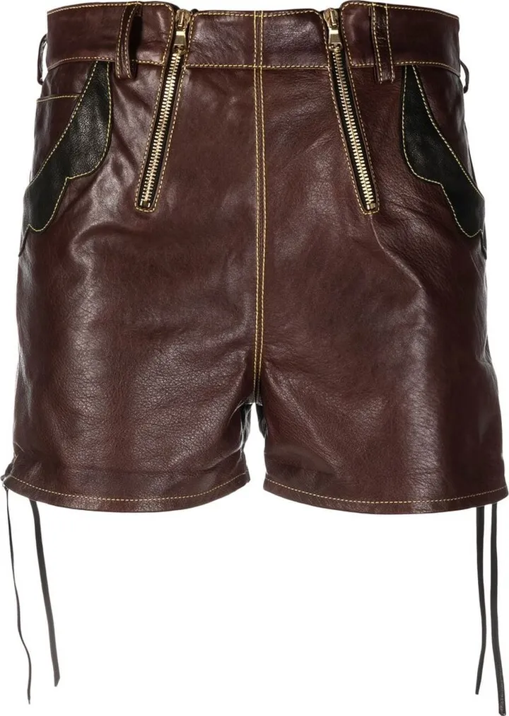 High-Waisted Leather Short