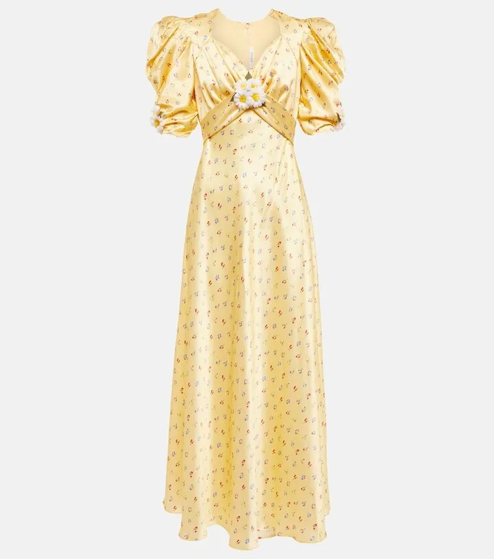 Floral silk midi dress