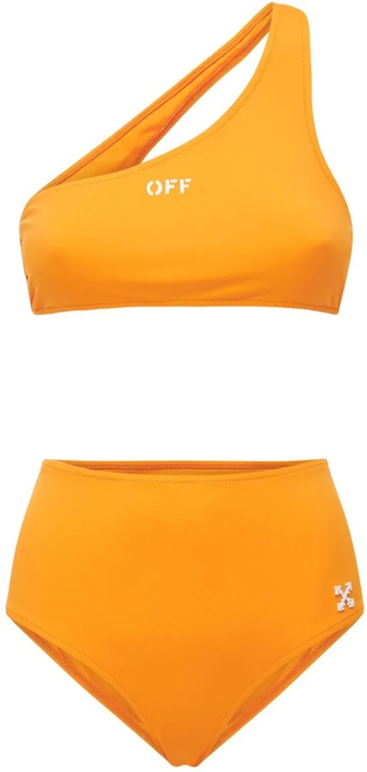 Logo One Shoulder Bikini
