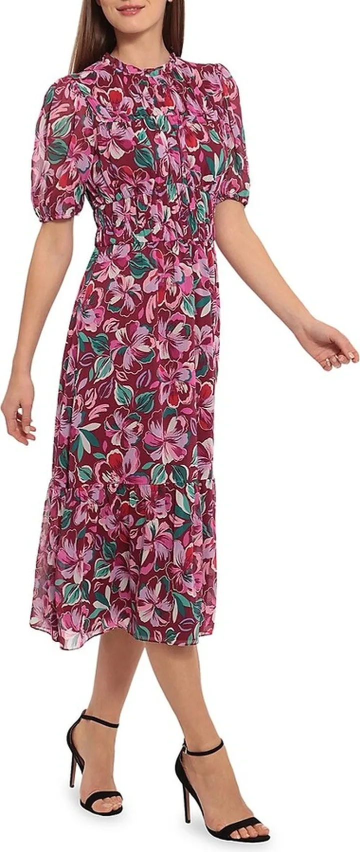 Floral Tiered Midi Dress