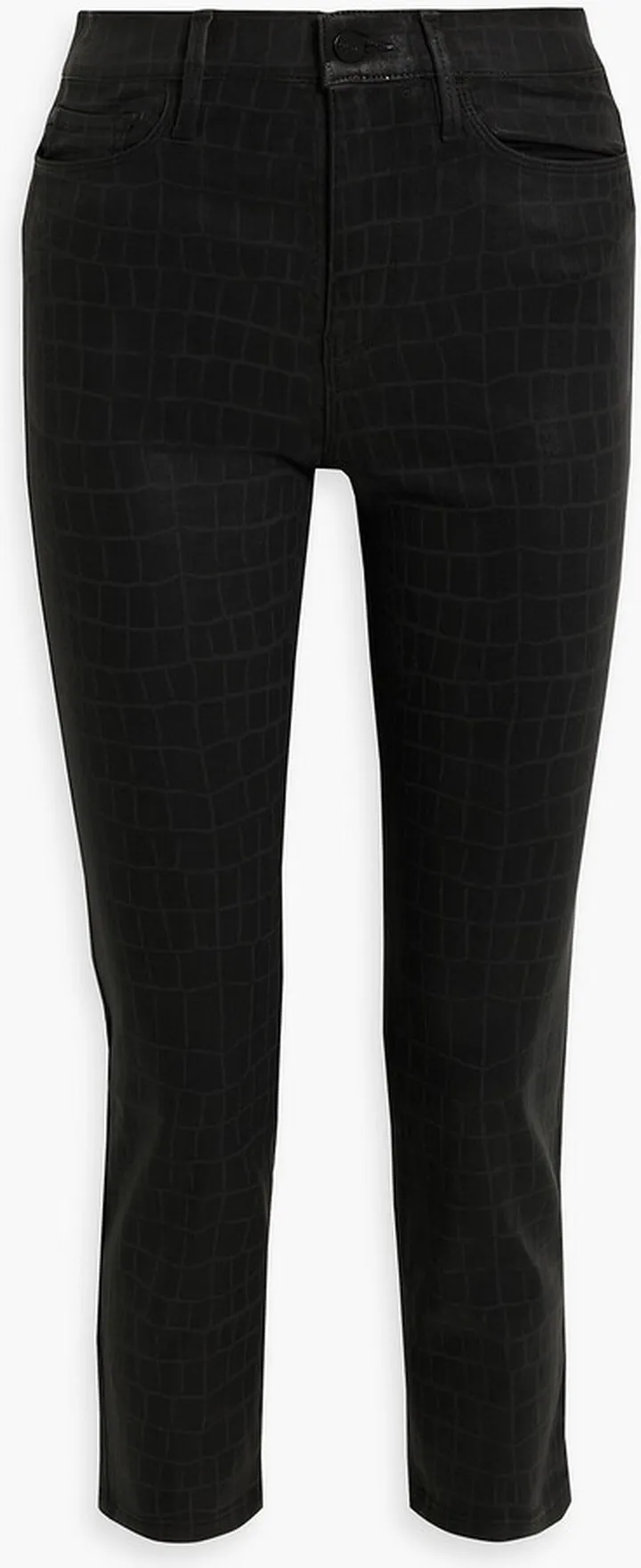 Le Sylvie cropped printed high rise skinny jeans