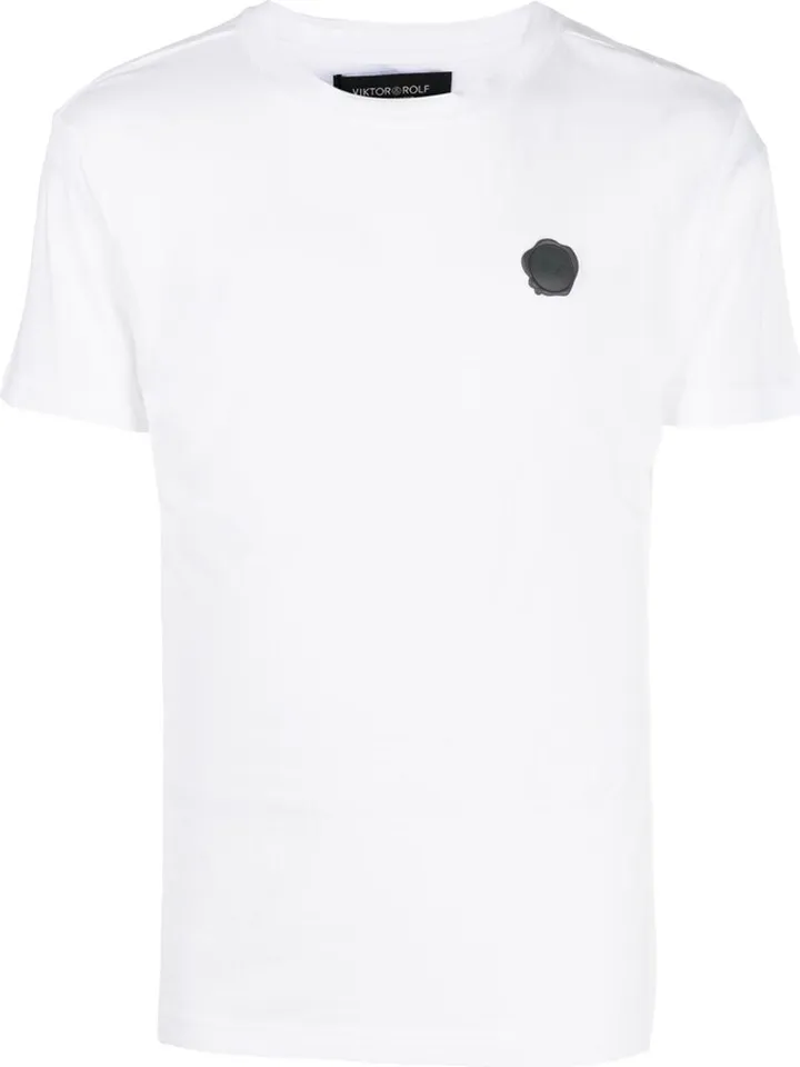 logo-patch cotton-blend T-shirt