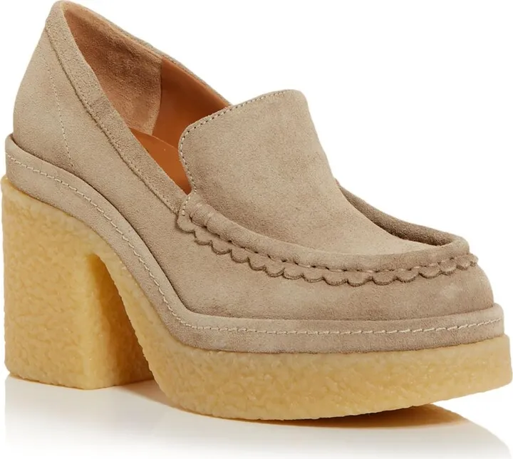 Jamie Womens Suede Chunky Clogs