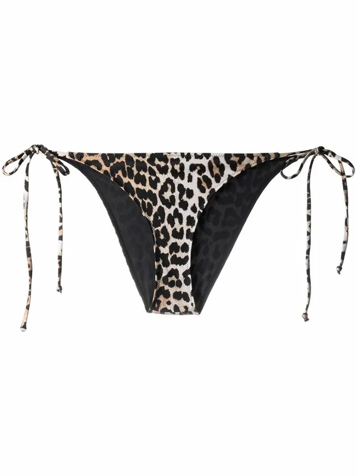 Leopard-Print Bikini Bottoms