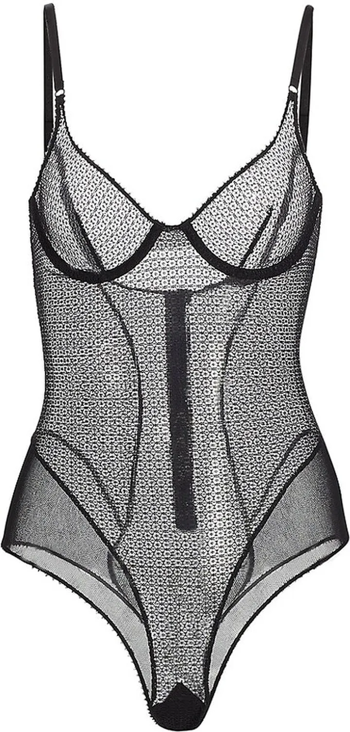 Sheer Crochet Mesh Bodysuit
