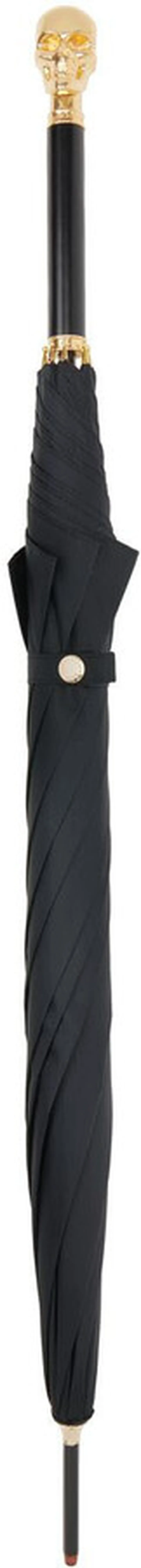 Alexander McQueen Black & Gold Skull Umbrella
