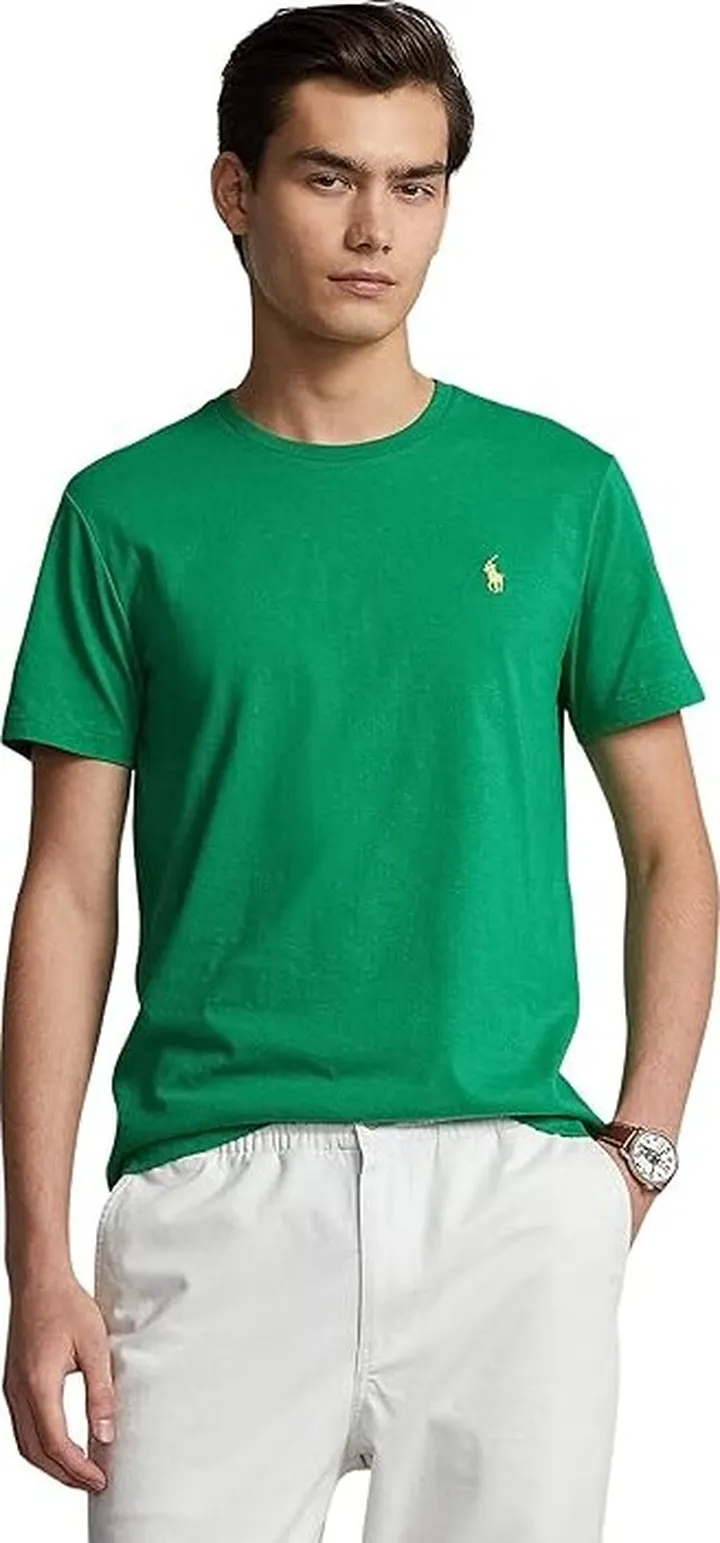 Polo Ralph Lauren Classic Fit Jersey Crew Neck T-Shirt (Green 2) Men's Clothing