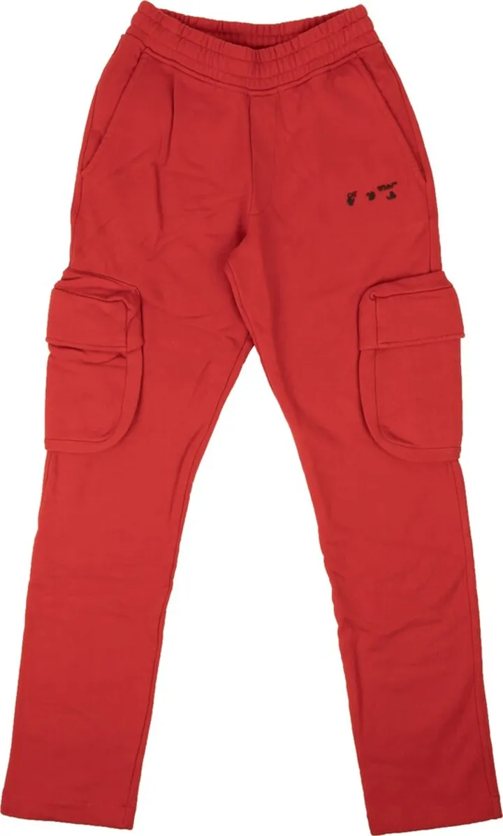 Red Diag Cargo Sweatpants