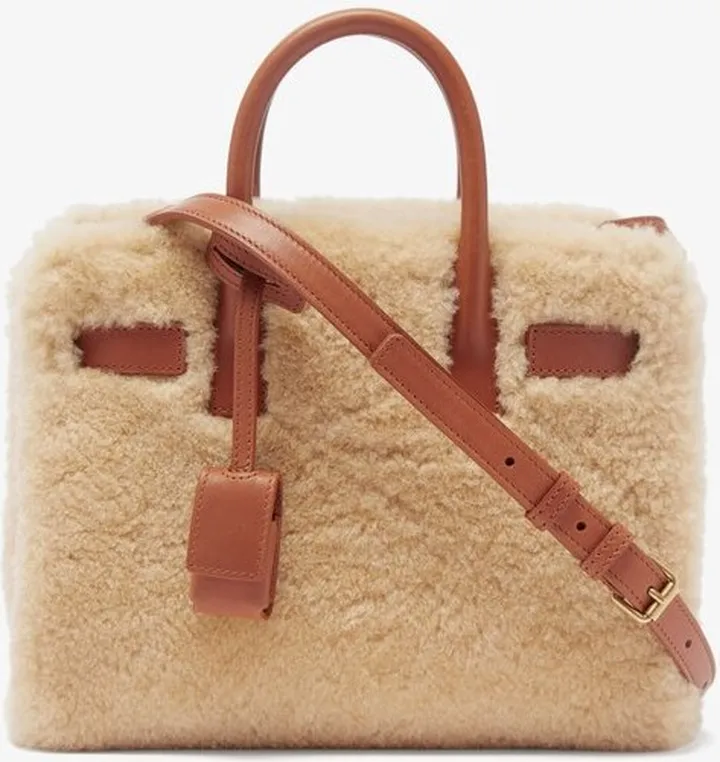 Sac Du Jour Nano Shearling And Leather Handbag