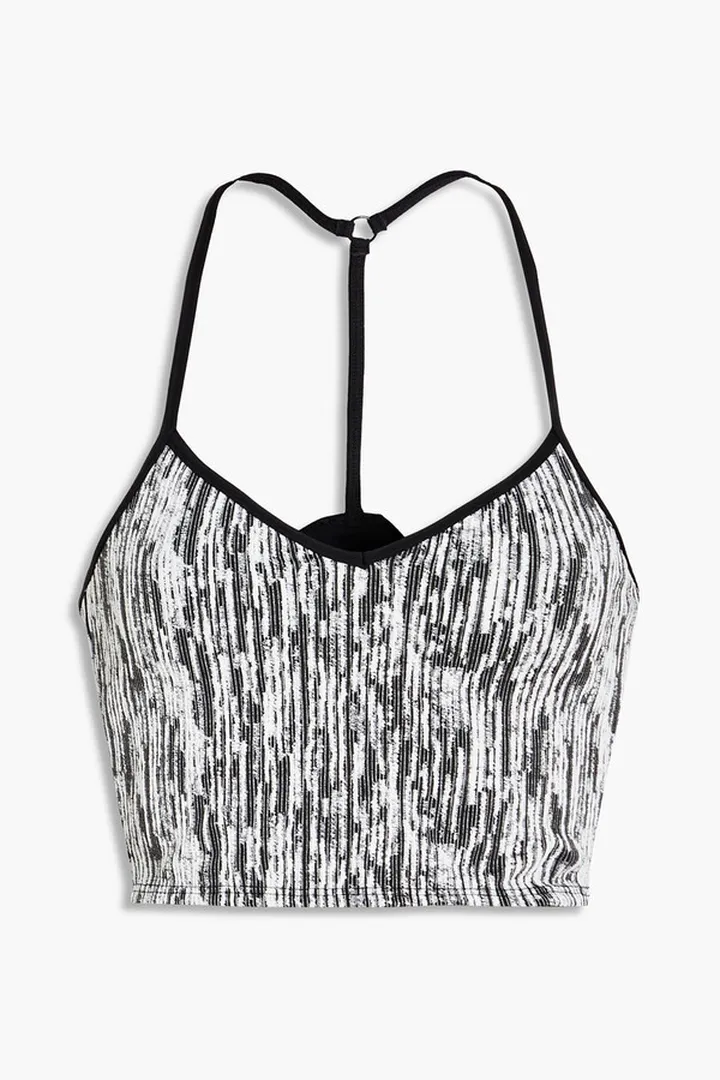 Ghost textured stretch-jacquard sports bra