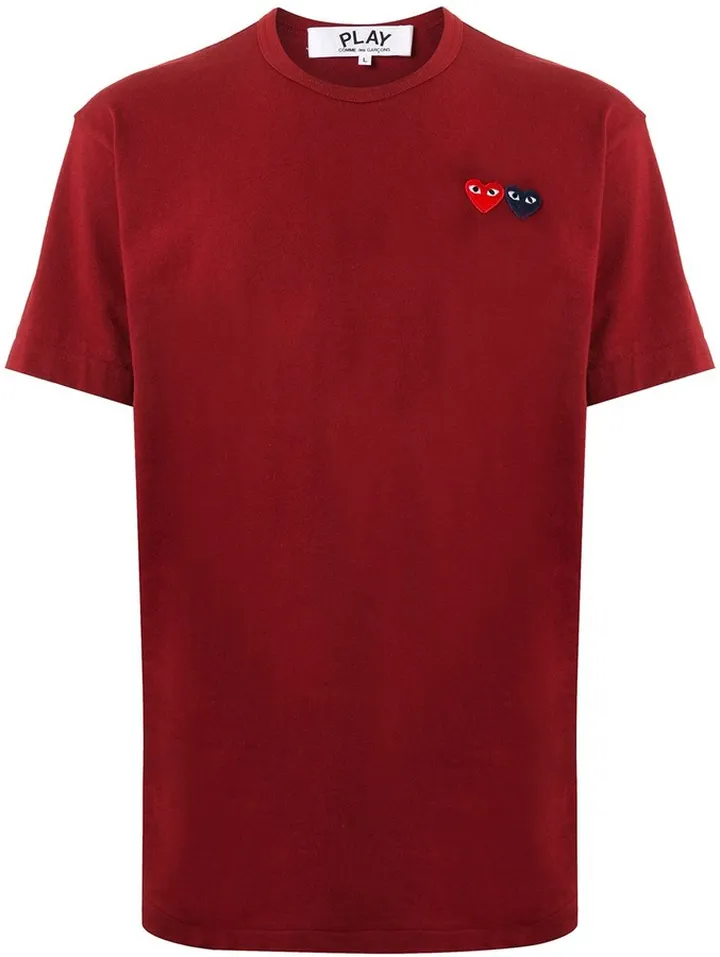double heart appliquéd T-shirt