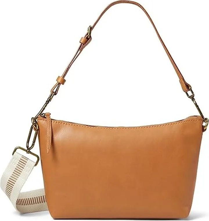 Madewell The Leather Carabiner Crossbody Sling Bag: Webbing Strap Edition (Timber Beam) Handbags