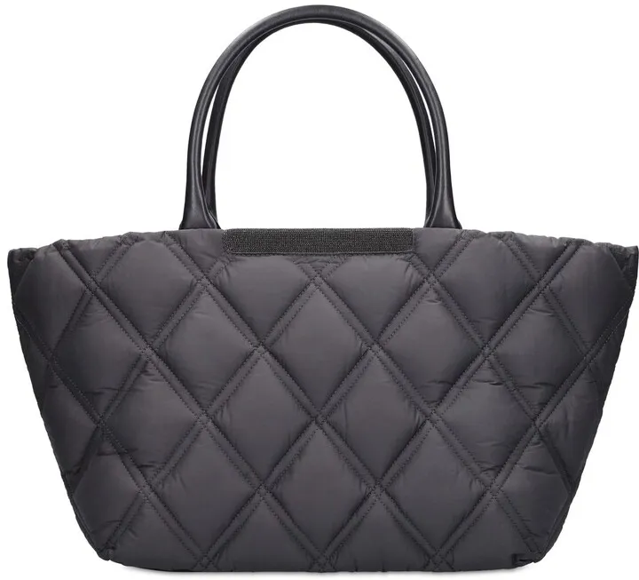 Taffeta & leather tote bag