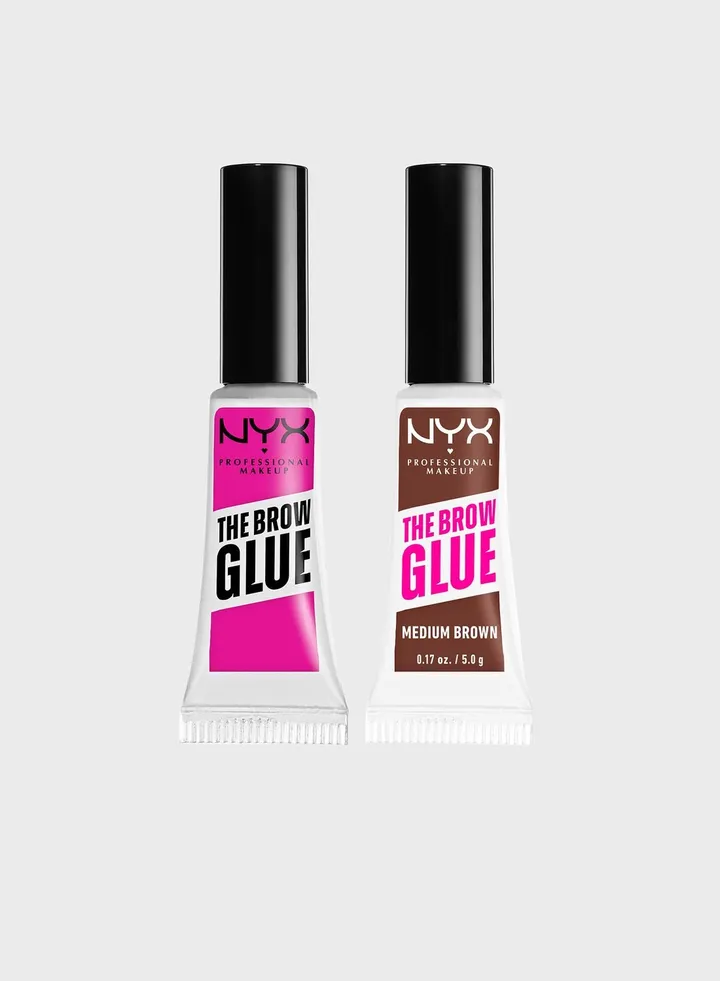 Nyx Professional Makeup The Brow Glue Duo Holiday Gift Set - Clear & Medium Brown