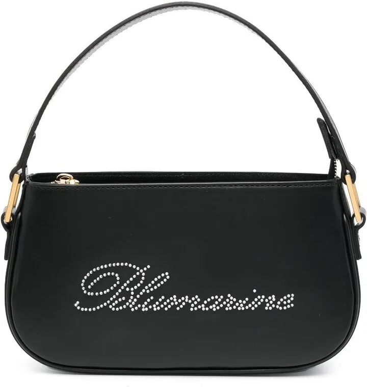 Gem-Logo Leather Tote Bag