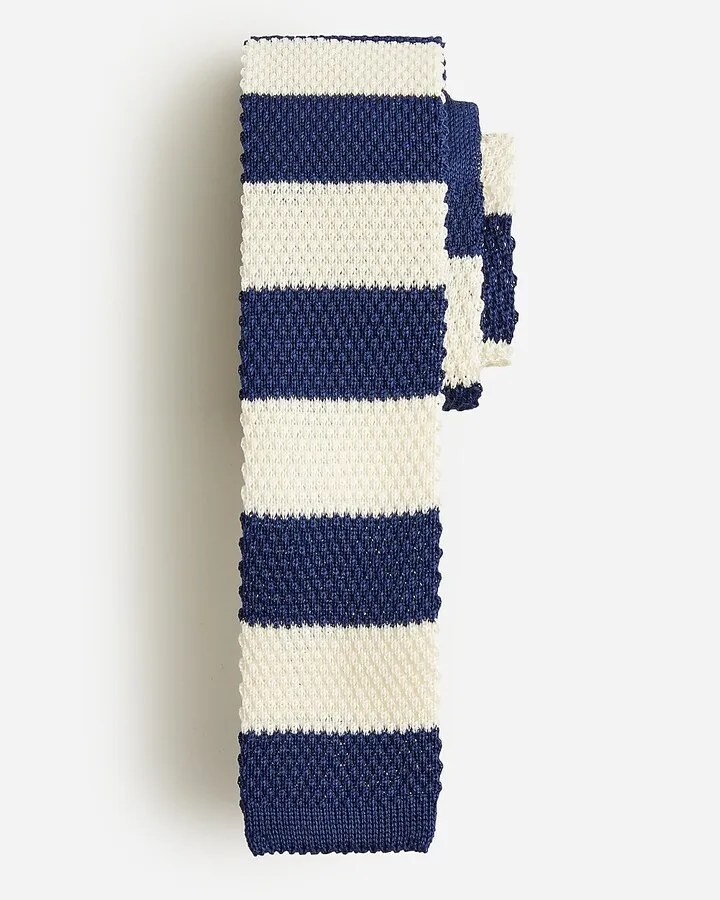 Striped cotton knit tie