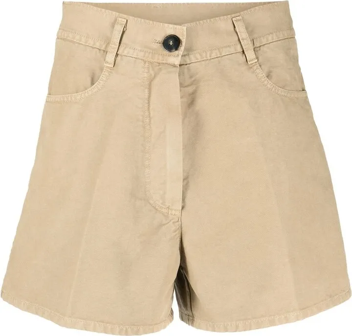 Cotton Canvas Short Shorts