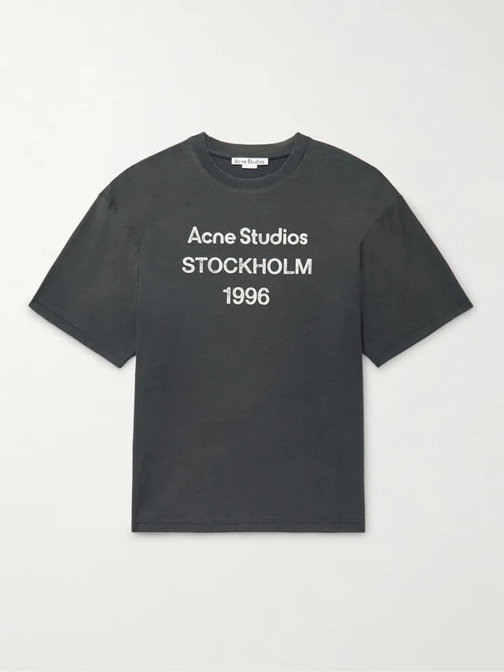 Oversized Distressed Logo-Print Cotton and Hemp-Blend Jersey T-shirt