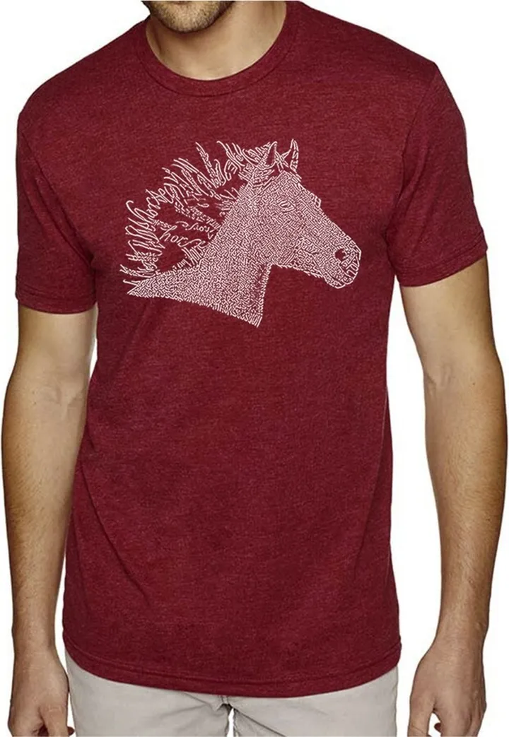 La Pop Art Men's Premium Word Art T-shirt - Horse Mane