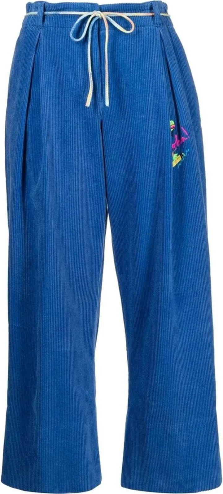 Cropped Wide-Leg Corduroy Trousers