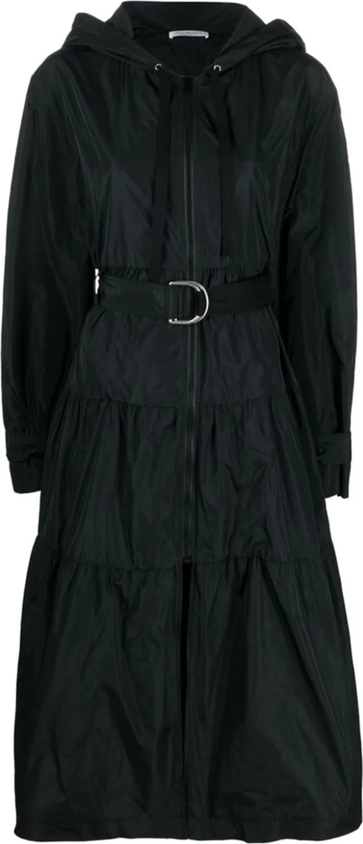 Belted-Waist Midi Raincoat