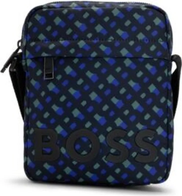 Recycled-material belt bag with all-over monograms