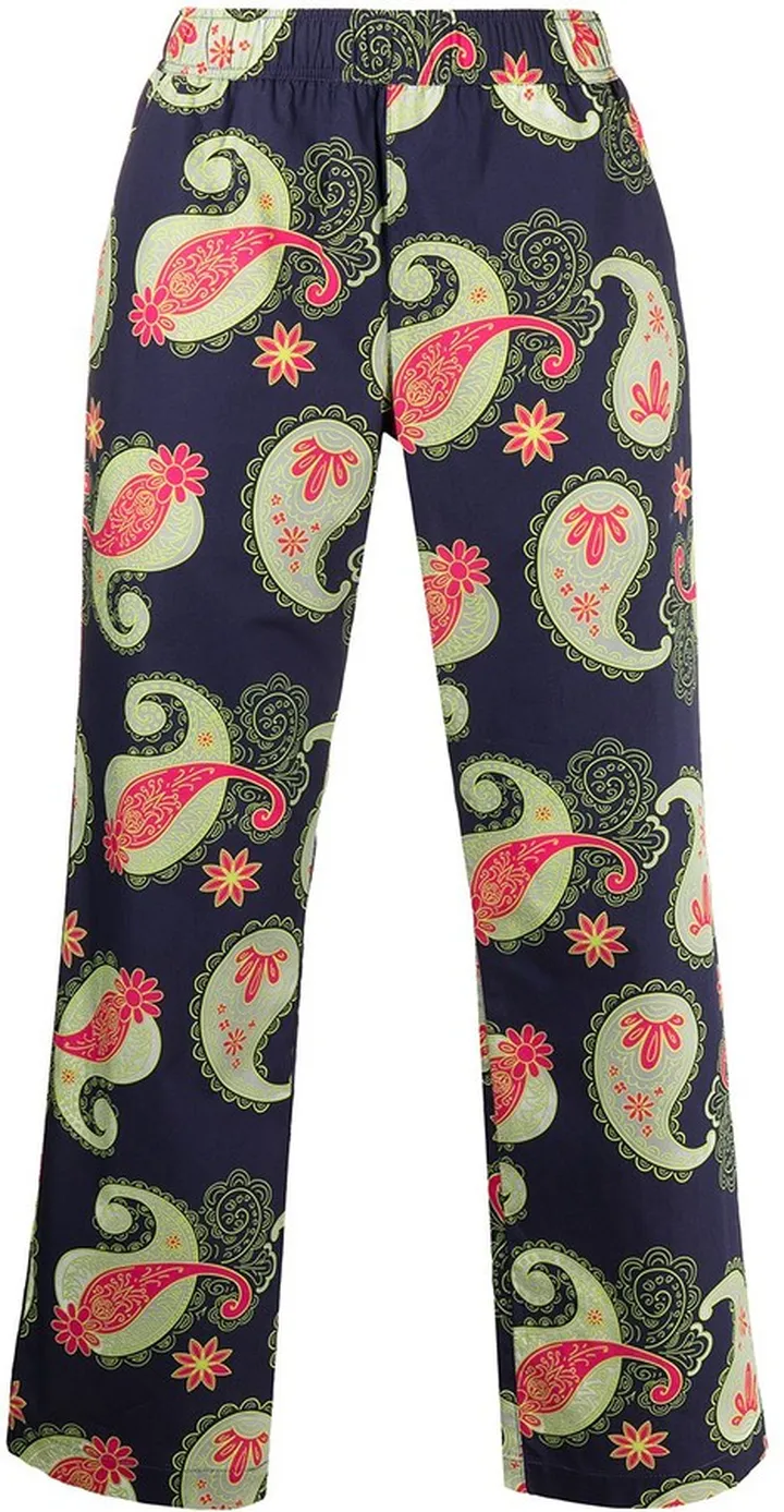Paisley Print Straight Trousers