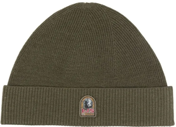 Logo-Patch Knitted Merino Beanie