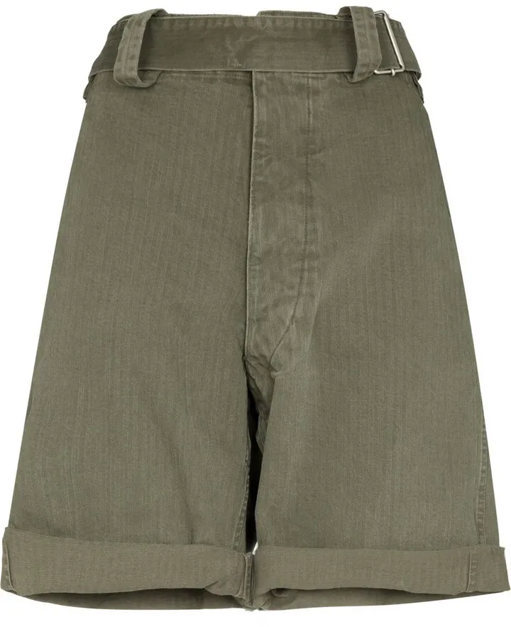Belted-Waist Cotton Shorts