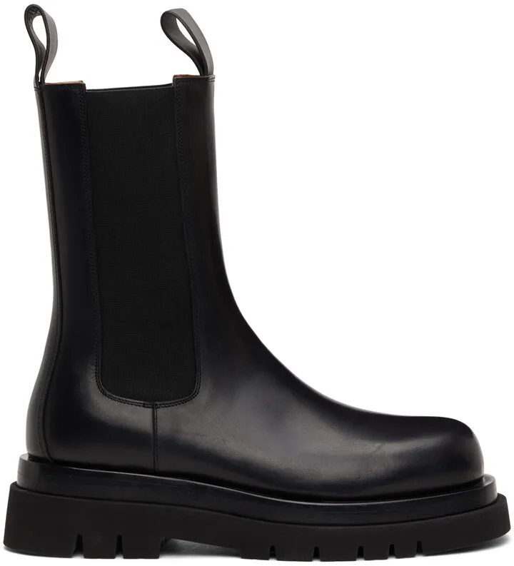 Bottega Veneta Black BV Lug Chelsea Boots