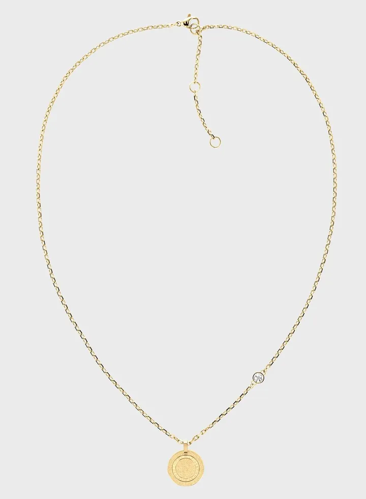 Ionic Plated Gold Steel With Crystal Necklace