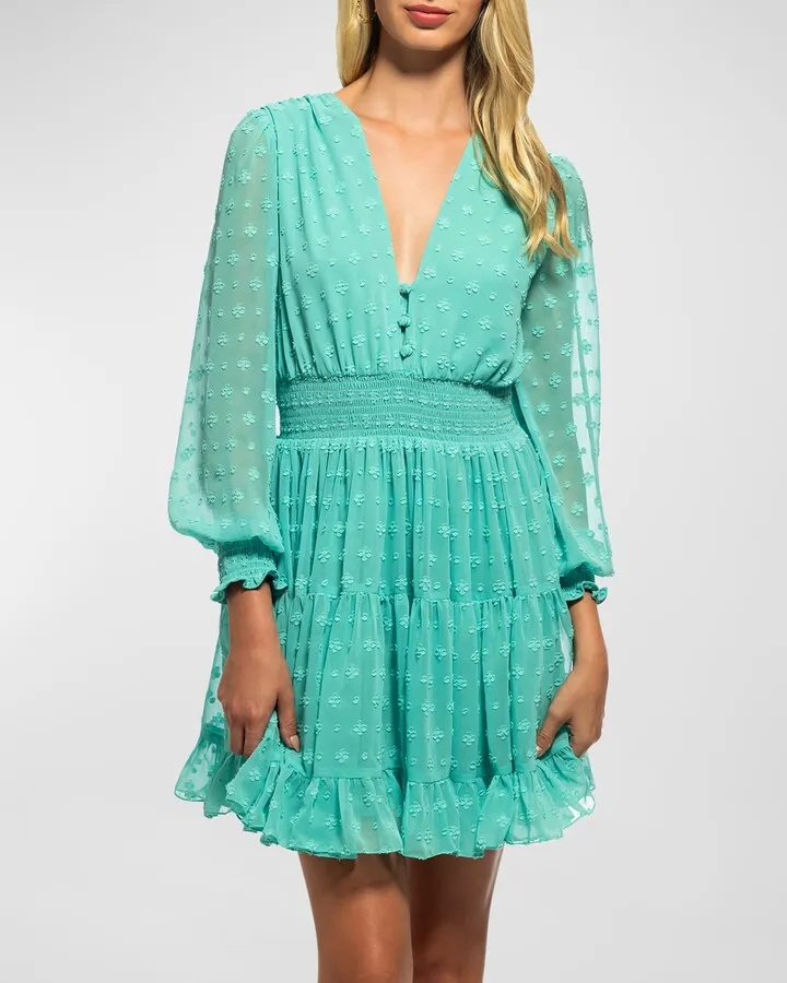 Trista Swiss Dot Tiered Mini Dress