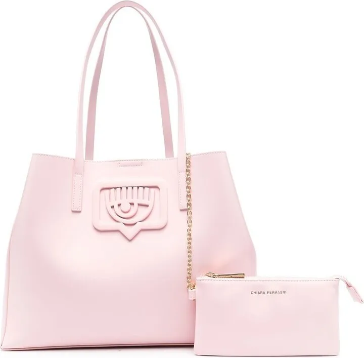 Eyelike-plaque tote bag