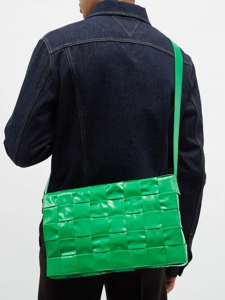 Cassette Intrecciato-leather Cross-body Bag