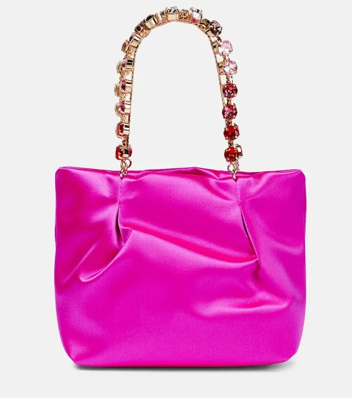 Galactic embellished satin mini tote bag
