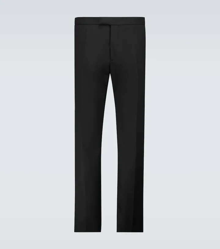Slim-fit wool pants
