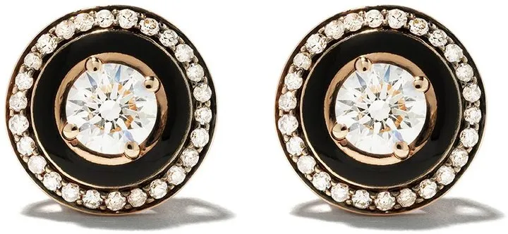18kt rose gold diamond Mina earrings