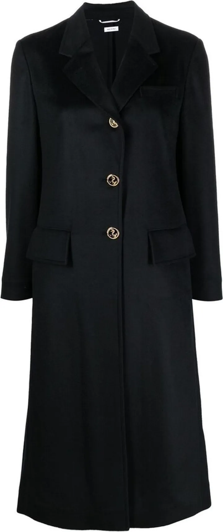 Wide-Lapel Single-Breasted Overcoat