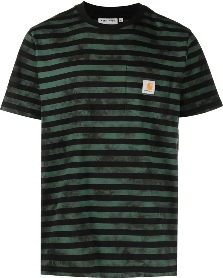 Green Scotty Tie-Dye Striped T-Shirt