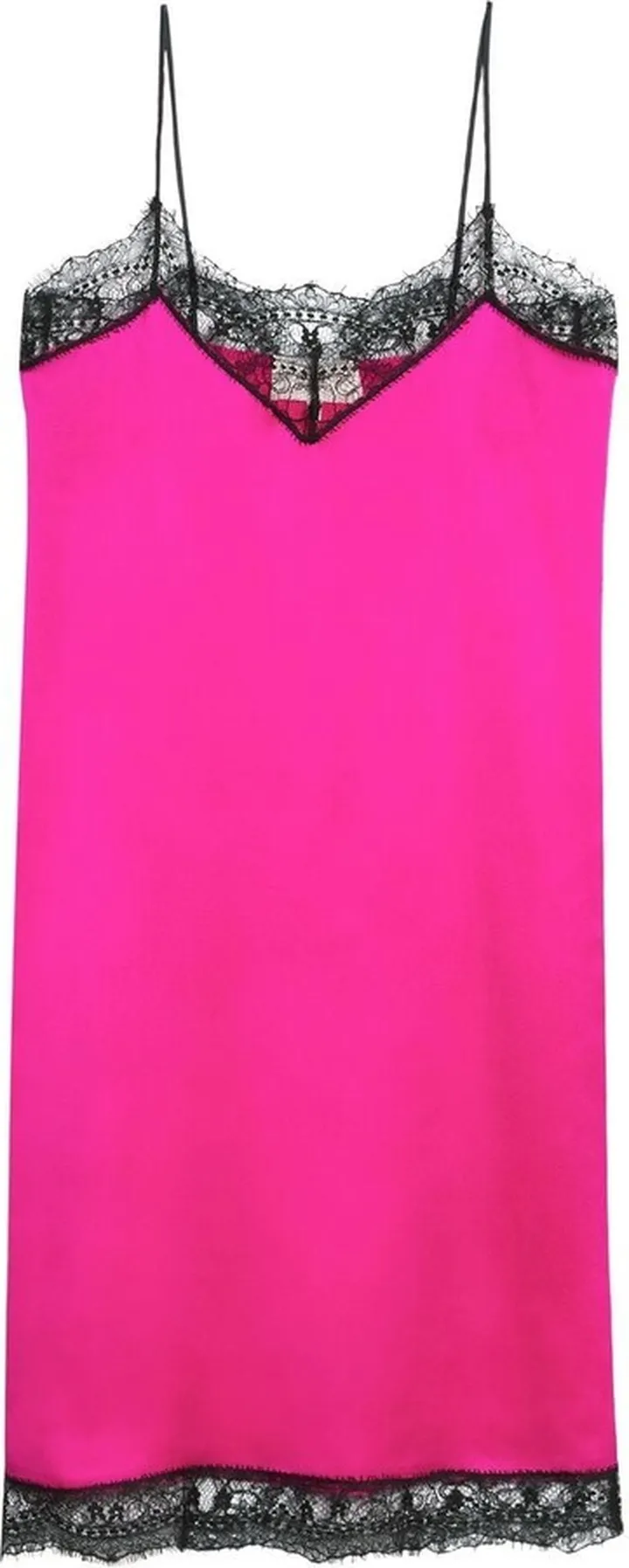 Lace-Trim Silk Slip Dress