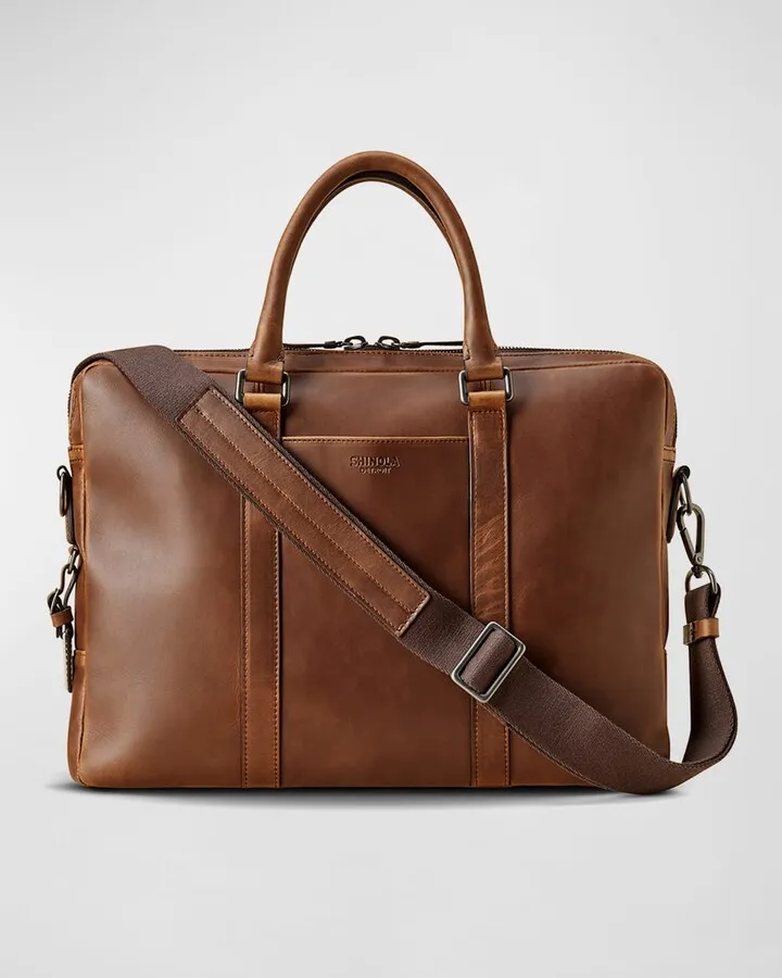 Men's Navigator Leather Laptop Briefcase