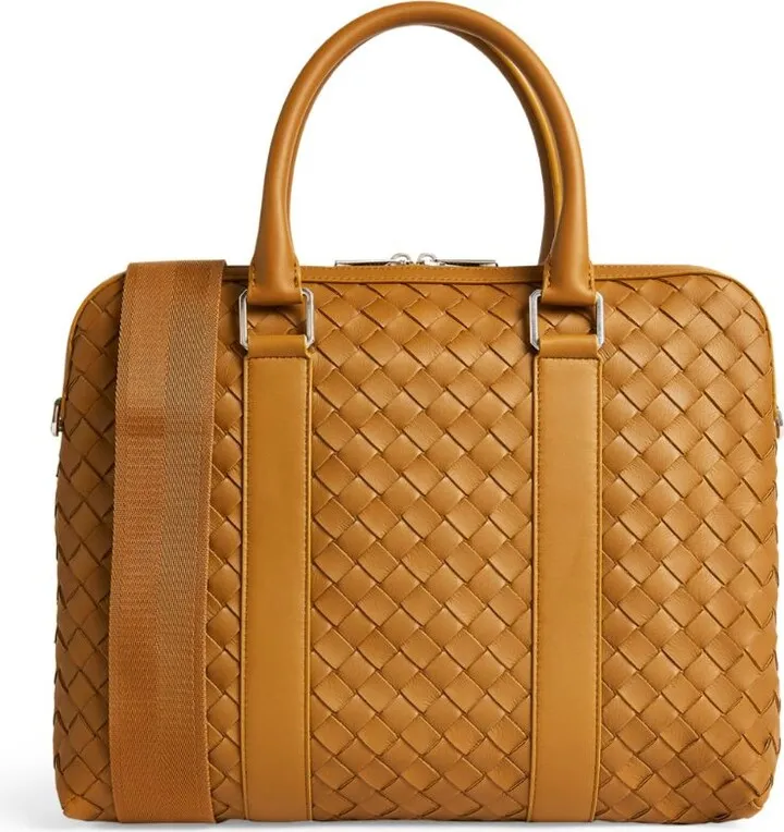 Bottega Veneta Leather Intrecciato Briefcase