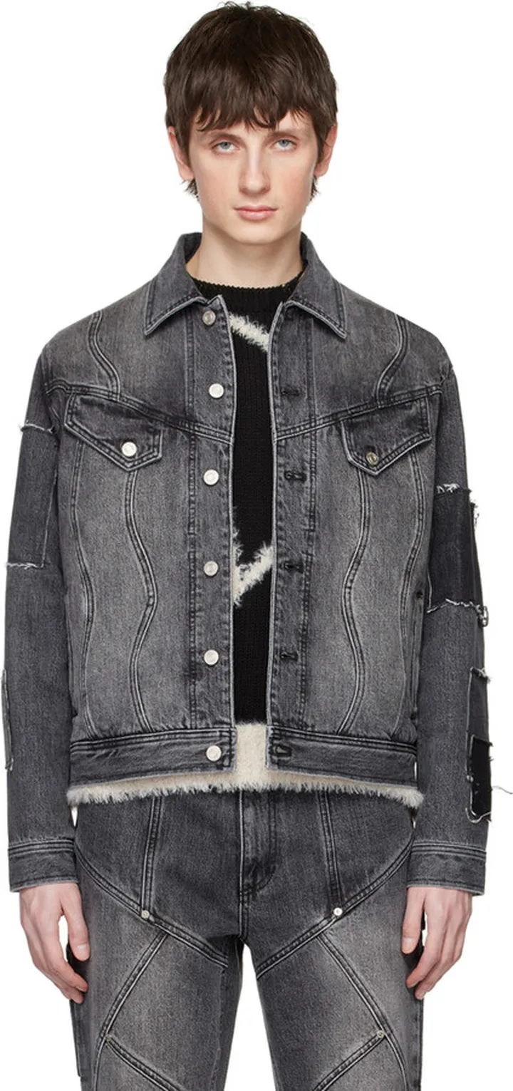Andersson Bell Black Patchwork Denim Jacket